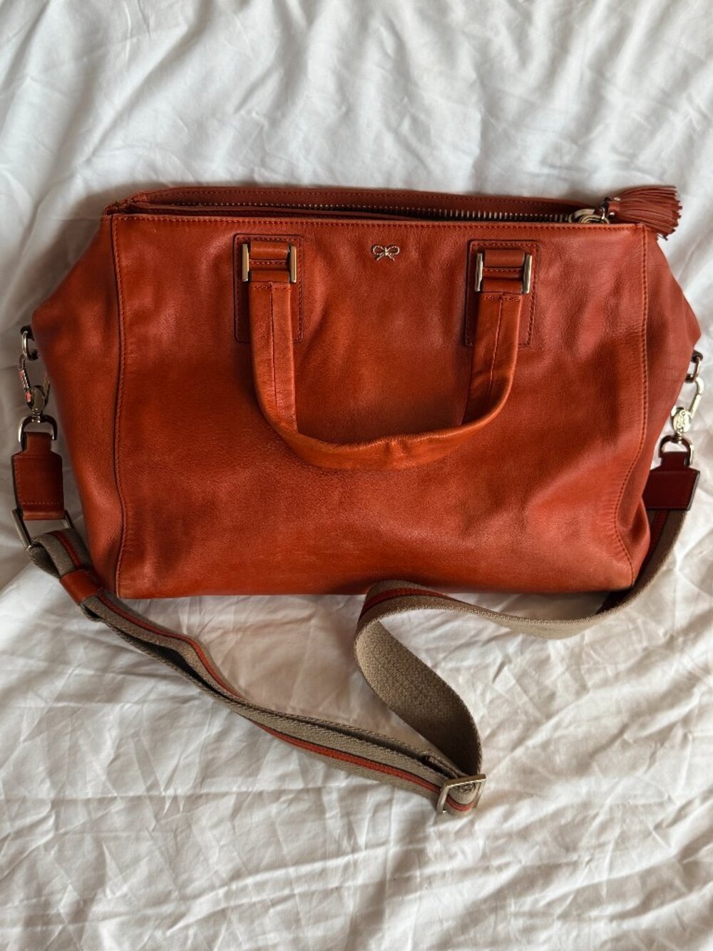 Anya Hindmarch Orange Leather Satchel